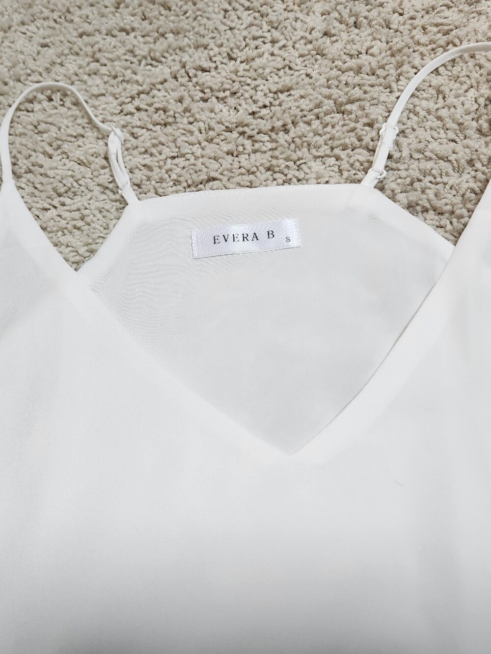 Evera B White V-Neck Cami - Picture 7 of 9